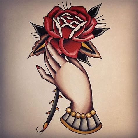 Before the procedure, you should choose a place for the tattoo. Traditional Rose in Hand by Kenny