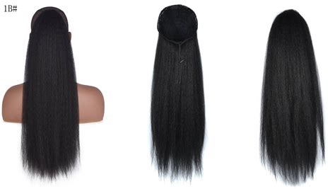 Afro Puff Drawstring Ponytail Extension Natural Long Kinky Straight