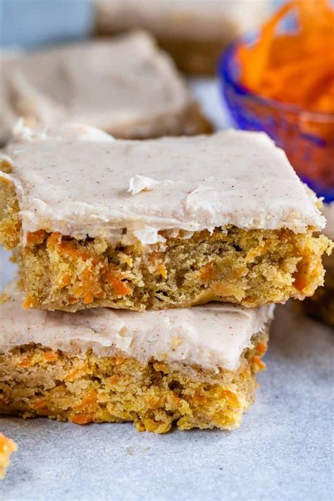 Carrot Cake Blondies Cinnamon Cream Cheese Frosting Crazy For Crust