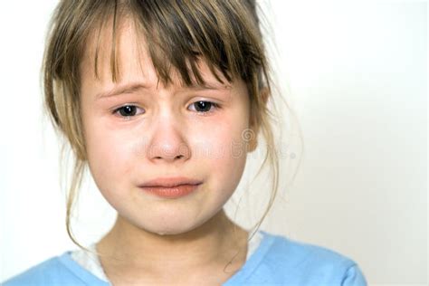 Closeup Portrait Of Sad Crying Child Girl Stock Photo Image Of