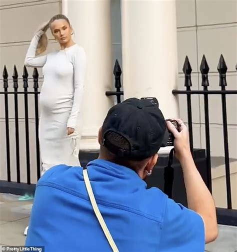 pregnant molly mae hague gives a behind the scenes glimpse at her latest prettylittlething shoot