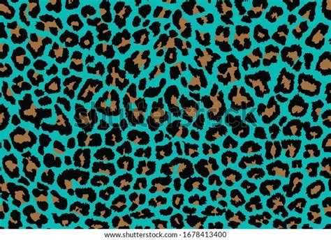 Teal Leopard Print Design Background Stock Illustration 1678413400