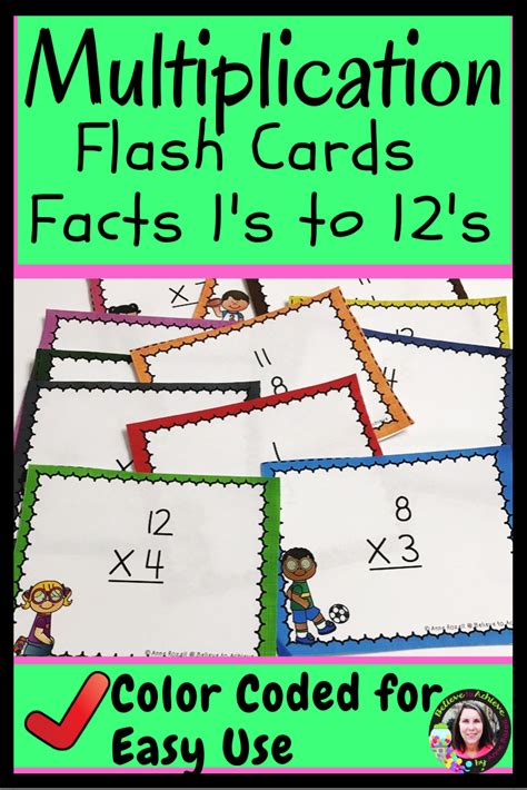 Multiplication Flash Cards Color Coded Differentiated