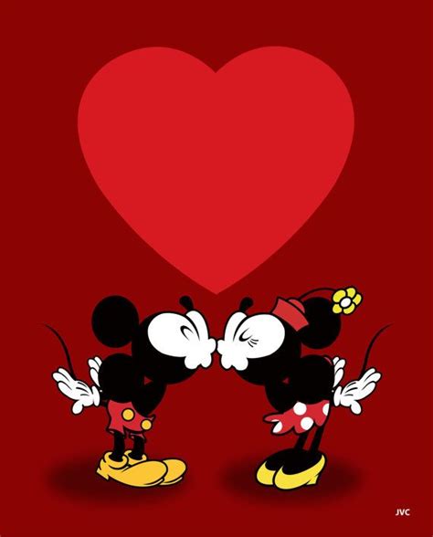 Valentine Mickey And Minnie Kiss 8 By 10 Print By Jasminevictoria 10