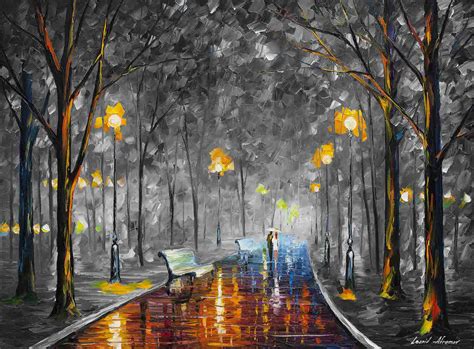 Misty Mood 2 — Palette Knife Mixed Color And Black And