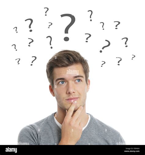 Man Thinking Question Mark Thinking Man With Many Question Marks In
