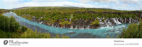 Panorama Des Hraunfossar Island Ein Lizenzfreies Stock Foto Von Photocase