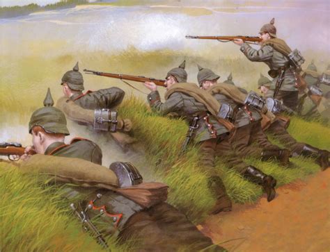 German Soldiers In Battle In East Prussia 1914 Militärgeschichte