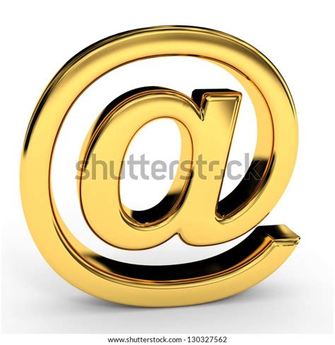Golden Email Sign On White Background Stock Illustration 130327562