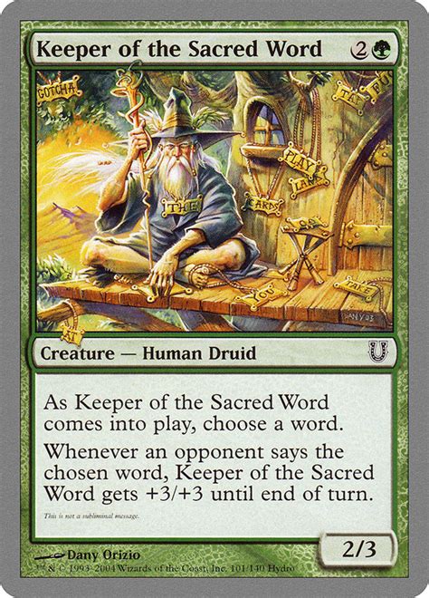 keeper of the sacred word · unhinged unh 101 · scryfall magic the gathering search