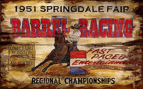 Rustic Cowboy Sign Vintage Barrel Racing Signs Retro Rodeo Décor