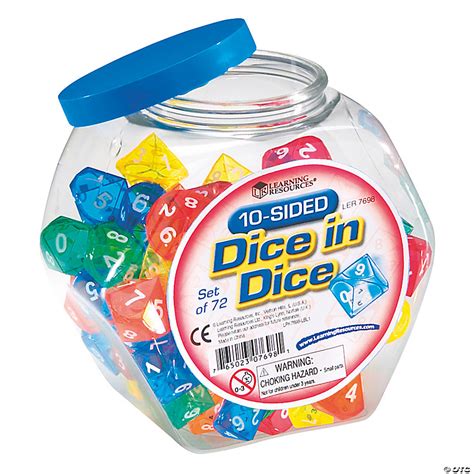 10 Sided Dice In Dice 72 Pc Oriental Trading