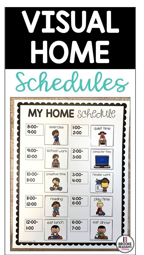 Visual Home Schedule Homeschool Daily Schedule Template Homeschool