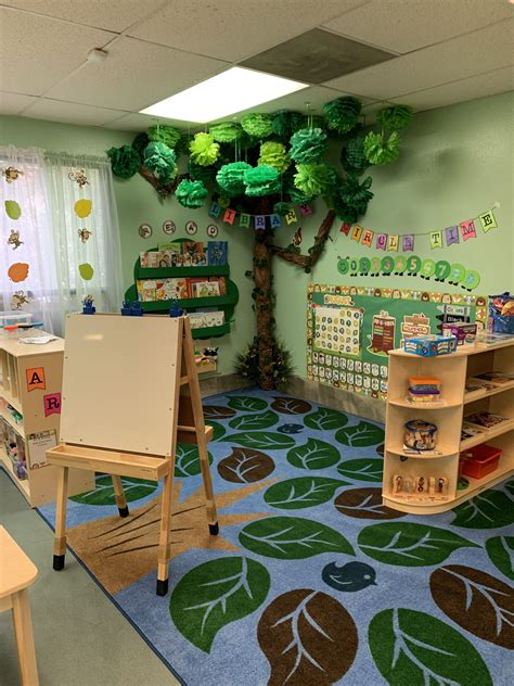 Forest Tree In A Pre K Classroom Forest Theme Classroom Classroom