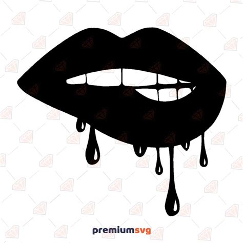 Beautiful Woman Lip Drip Clipart Glossy Lipstick Design Dripping Lips Svg Dxf Png Cut File For