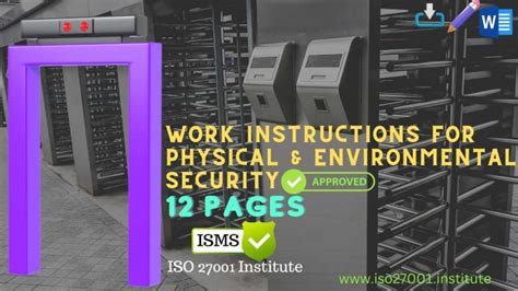 Physical And Environmental Security Work Instructions Iso 27001 Institute