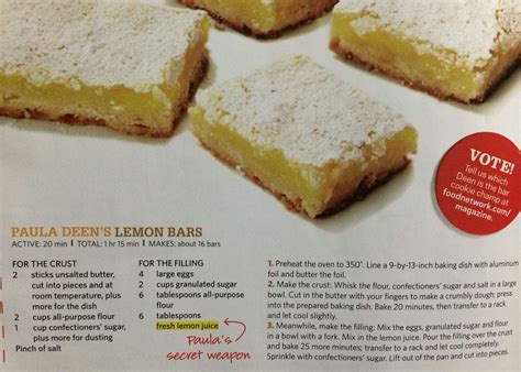 · these lemon bar cupcakes get their name from the lemon bar filling in the cupcake and in the frosting! Lemon Bars | Baked dishes, Dessert recipes, Paula deen ...