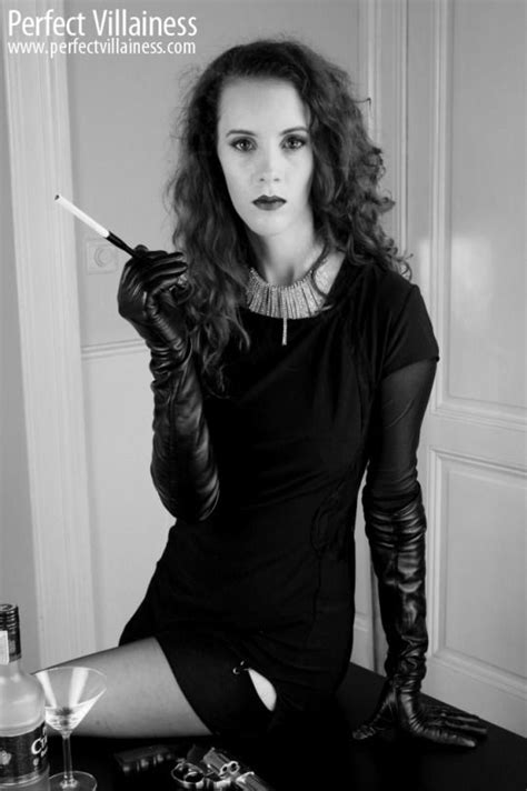 Glovesfetishist Fashion Little Black Dress Long Leather Gloves