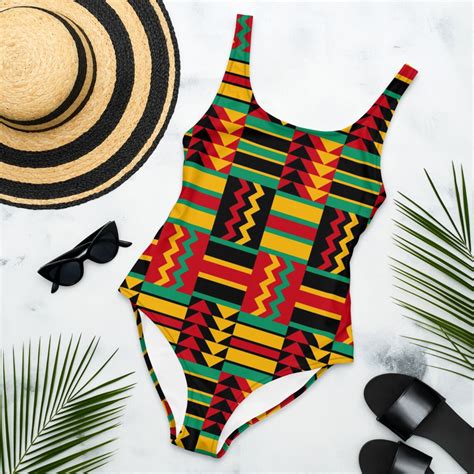 african print rasta reggae weave one piece swimsuit etsy