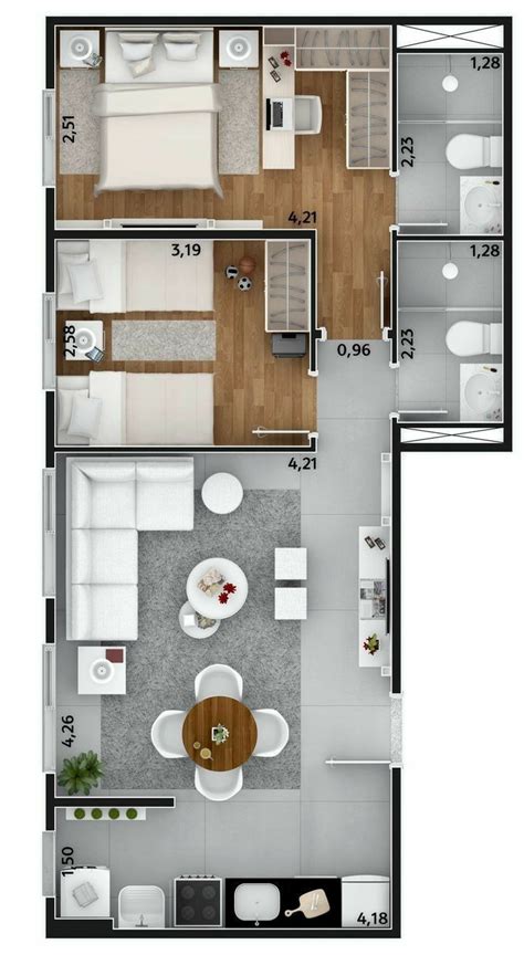 (sims 4) • bed frame, mattress • decor barn doors, magazine rack • armchair, chair • end table apartment decor/furniture ideas. 2-bedroom apartment | Small house plans, Sims house plans ...