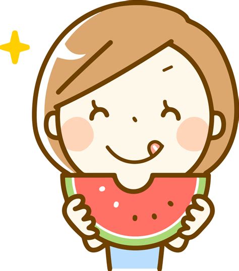 OnlineLabels Clip Art - Eating Watermelon