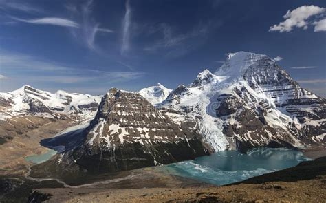 Panoramic Landscape Of Mount Robson And Berg Lake Stock Image Image