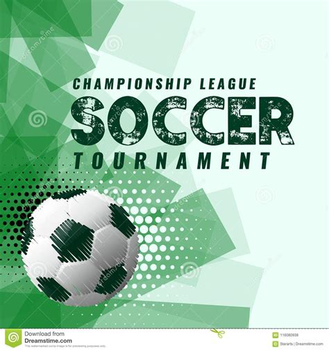 Abstract Soccer Tournament Background In Grunge Style Stock Vector