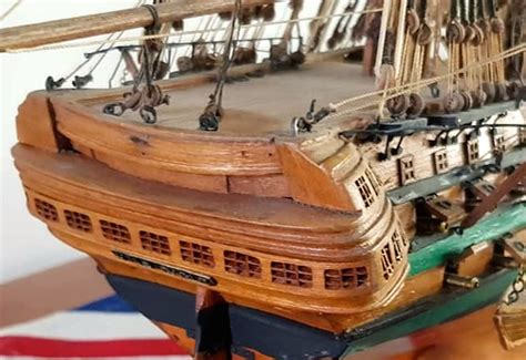 Large Wooden Ships Model Hms Eagle La Timonerie Antiquités De
