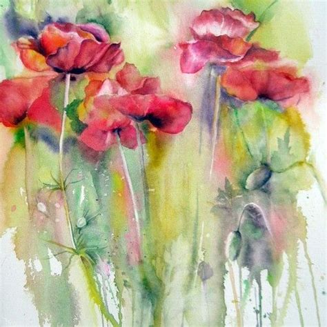 Pin By Gayle Swoboda On Mohnblumen Poppy Painting Watercolor Flowers