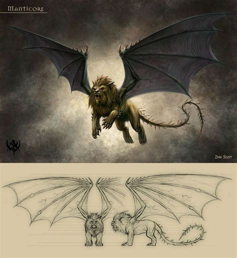 Manticore Manticore Mythical Creatures Werewolf Art