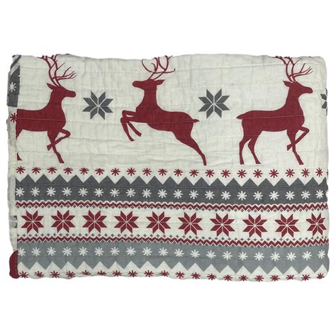 Levtex Home Nordic Fairisle Christmas Quilted Throw Blanket 50x60