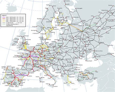 High Speed Railroad Map Of Europe 2017 Reurope