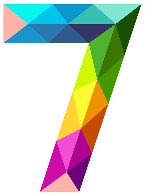 Colourful Triangles Number Seven Png Clipart Image Gallery