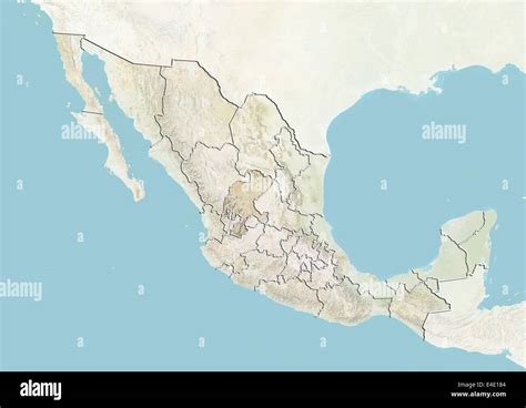 México Y El Estado De Zacatecas Mapa En Relieve Fotografía De Stock