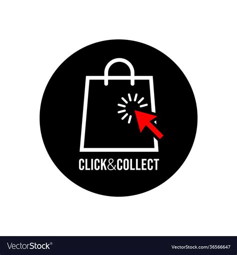 Click And Collect Logo Royalty Free Vector Image