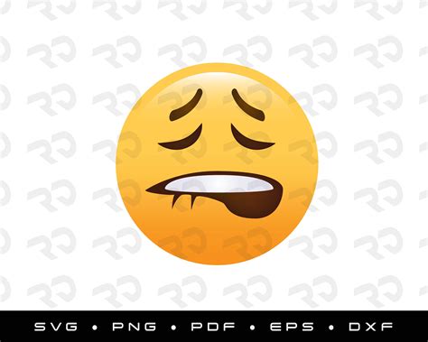 Lip Bite Funny Emoji Emojis Black Colour SVG PNG PDF Etsy