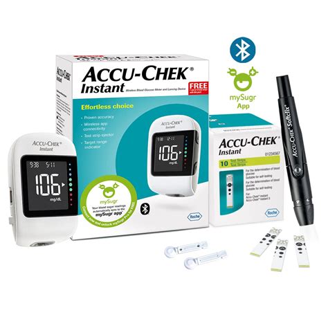 Buy Accu Chek Instant Blood Glucose Glucometer Kit With Vial Of 10