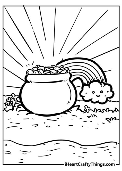 Coloring Pages Rainbow Pot Of Gold