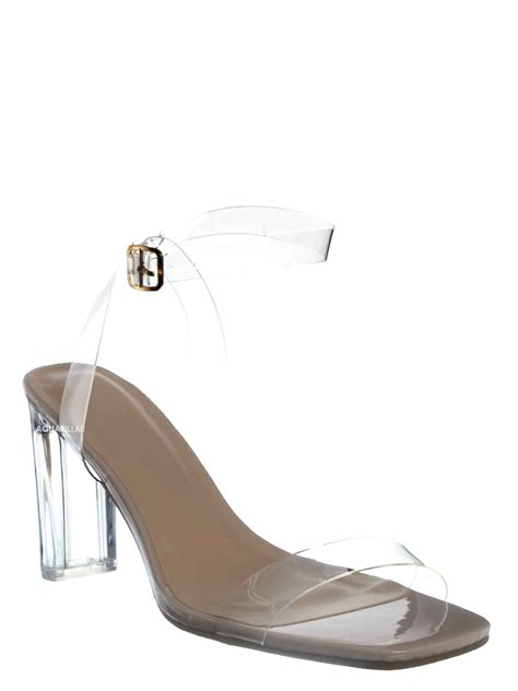 Clear Perspex Block Heel Sandal Women S Vinyl Shoes Walmart Com