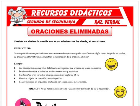 Ejercicios De Oraciones Eliminadas Para Primero De Se