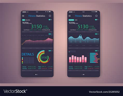 A website mostly consists of static content. Fitness app ui ux design web design mobile Vector Image