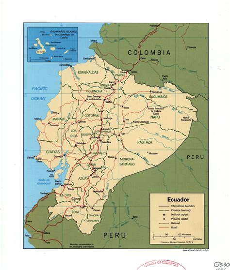 Large Detailed Political And Administrative Map Of Ecuador With Marks