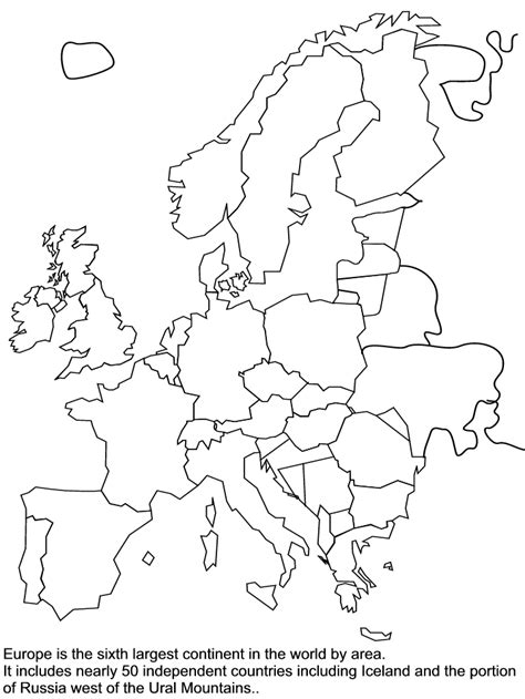 Blank Map Of Europe Worksheet Colouring Pages Coloring Pages For Kids