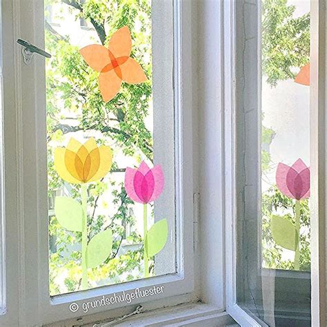  Frühling Fensterbilder Basteln