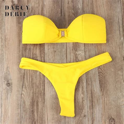 darcydebie 2019 sexy swimsuit solid bikini set women bikini brazilian thong swimwear female top