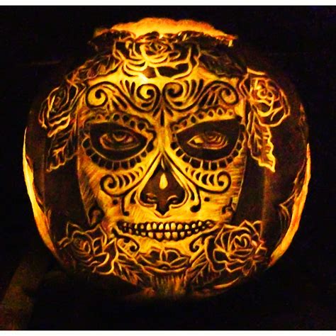 Check spelling or type a new query. Pumpkin carved by M. Rains for a Day of the Dead Halloween ...