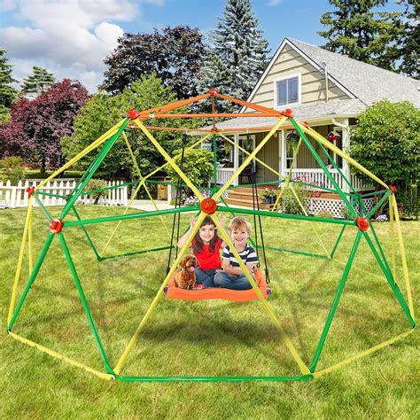10ft Kids Jungle Gym Colorful Dome Climber For Outdoor Geometric