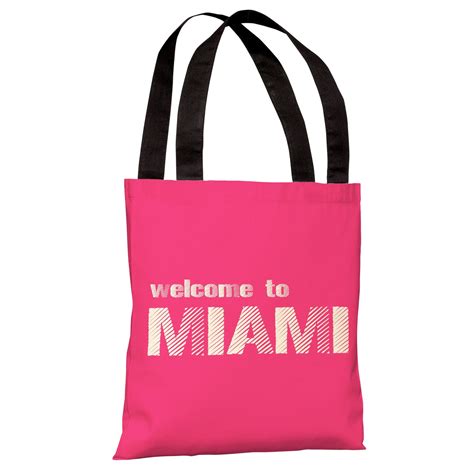 Welcome To Miami Hot Pink Tote Bag By Obc Pink Tote Pink Tote Bags
