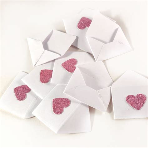 Pink Heart Mini Envelopes And Cards Miniature Envelopes Etsy