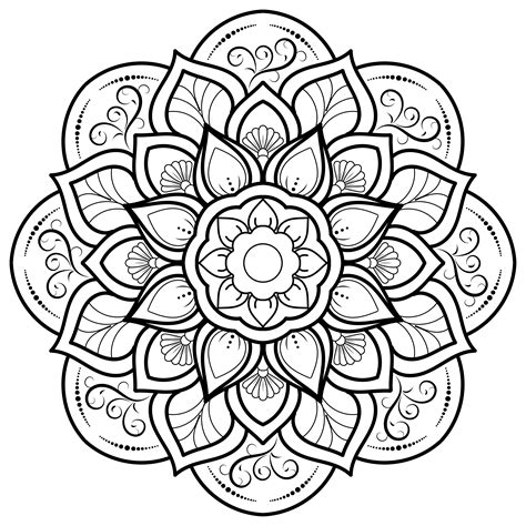 Circular Flower Mandala On White 957756 Vector Art At Vecteezy